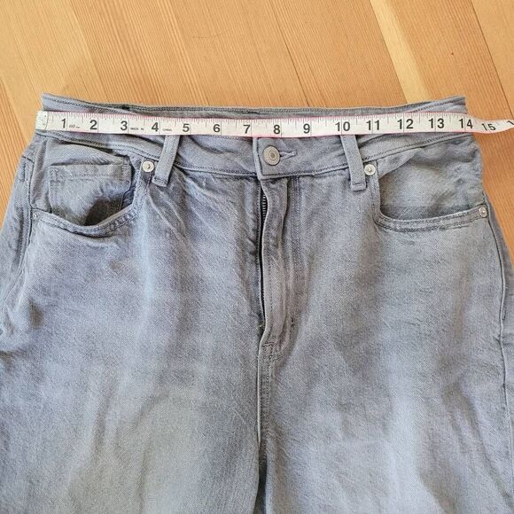 American Eagle mom jeans grey distressed comfort stretch waistband grunge - Picture 9 of 13